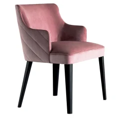 Sedia Royale Quilt in velluto rosa e rovere nero di Castello Lagravinese