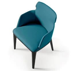 Sedia Shape in pelle blu