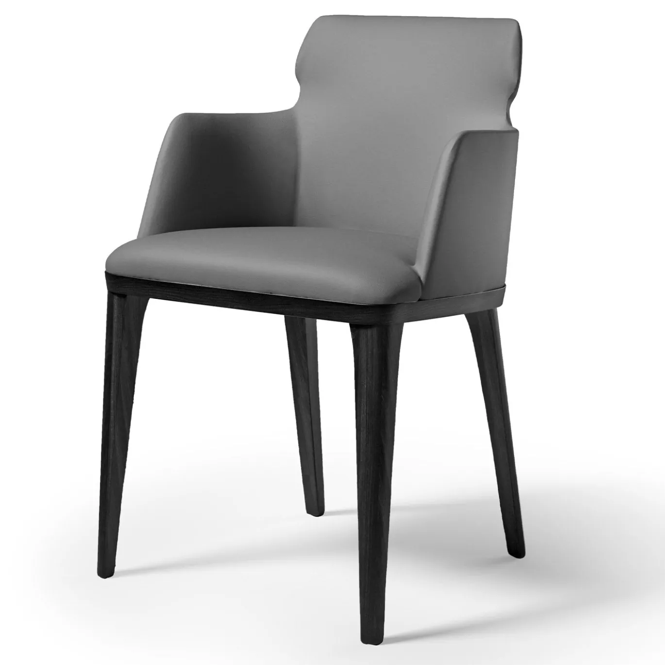 Sedia Shape in pelle grigia