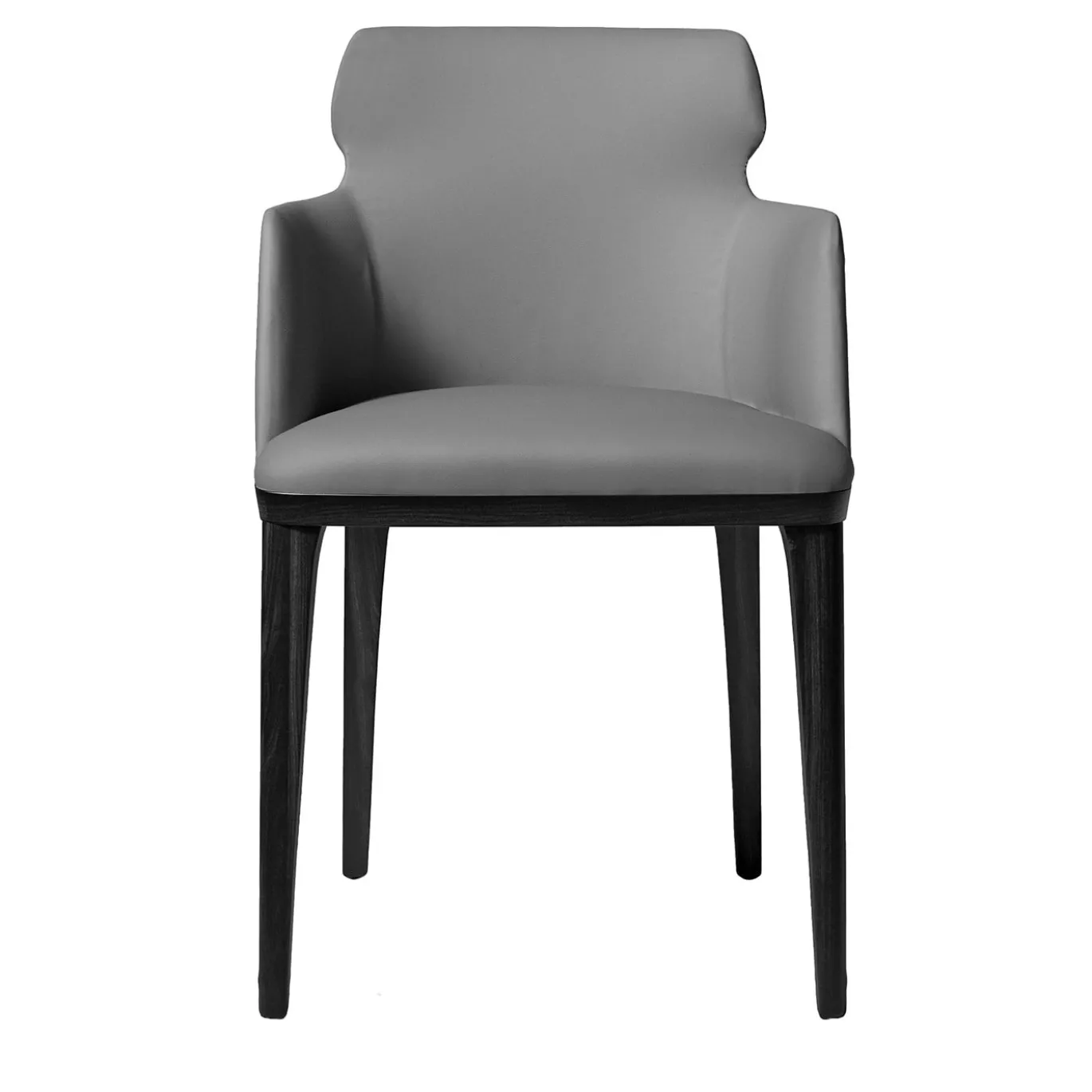 Sedia Shape in pelle grigia