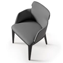 Sedia Shape in velluto grigio