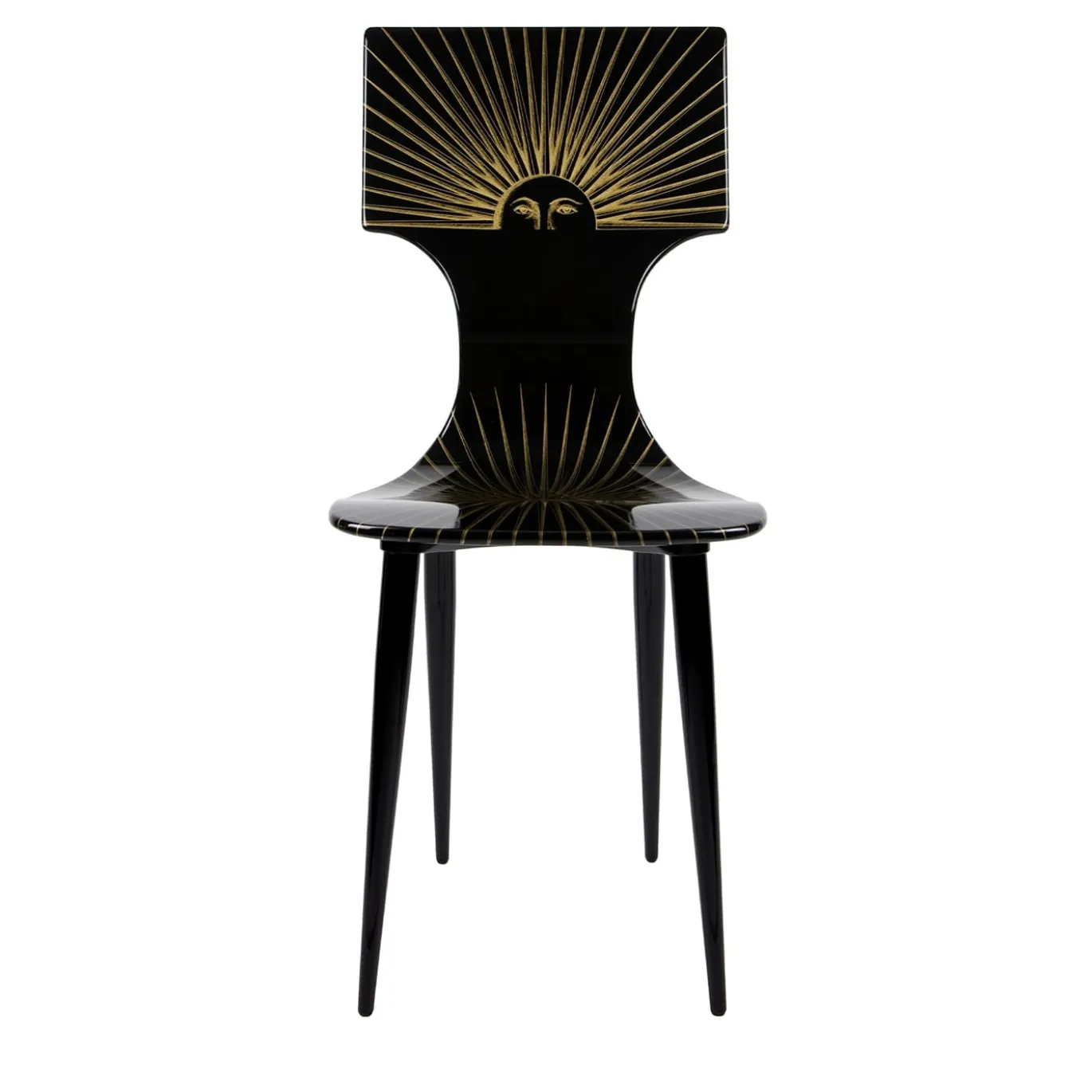 Sedia Sole in legno laccato nero