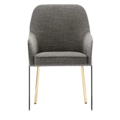 Sedia Stacy grigia con gambe in metallo