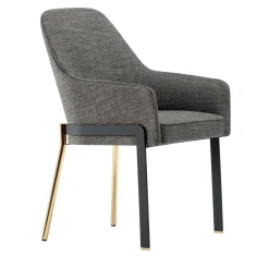 Sedia Stacy grigia con gambe in metallo