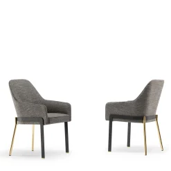 Sedia Stacy grigia con gambe in metallo