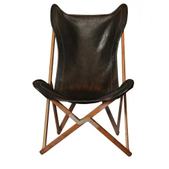 Sedia Tripolina in pelle nera