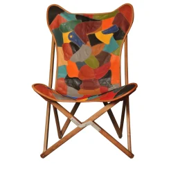 Sedia Tripolina in pelle patchwork