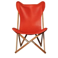 Sedia Tripolina in pelle rossa