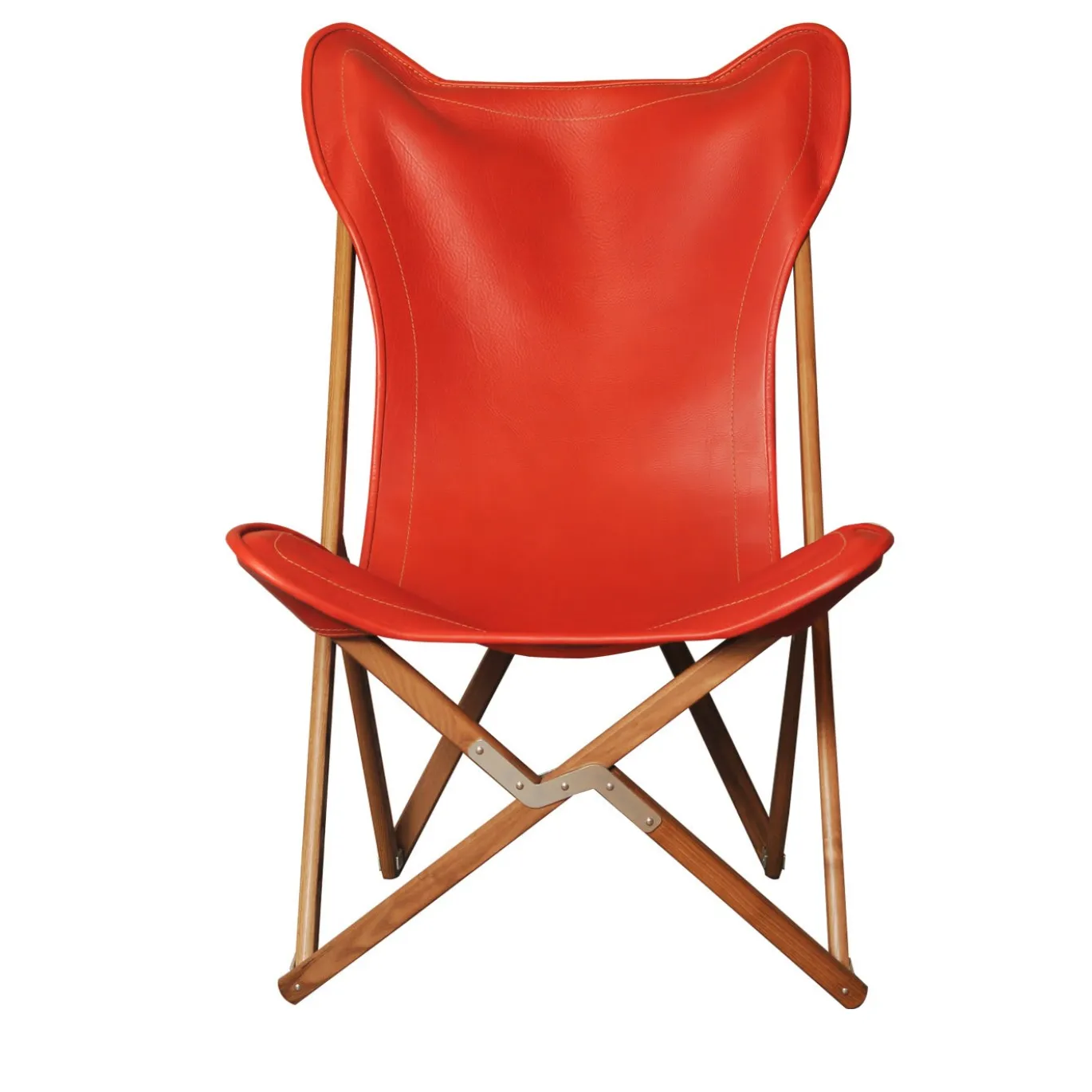Sedia Tripolina in pelle rossa