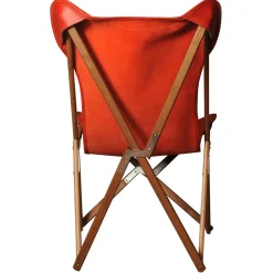 Sedia Tripolina in pelle rossa
