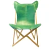 Sedia Tripolina in pelle verde