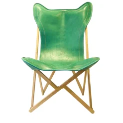 Sedia Tripolina in pelle verde