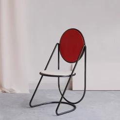Sedia U-Disk nero/rosso/avorio