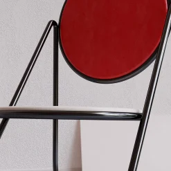 Sedia U-Disk nero/rosso/avorio