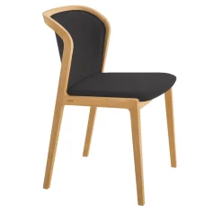 Sedia Vienna in faggio naturale North Wool Black