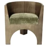 Sedia "Volta" in Legno con Cuscino in Velluto Verde di Storagemilano