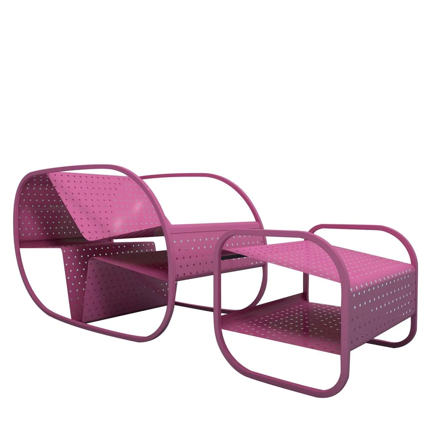 Seduta e tavolino Flip Fuxia di Salomè Hazan