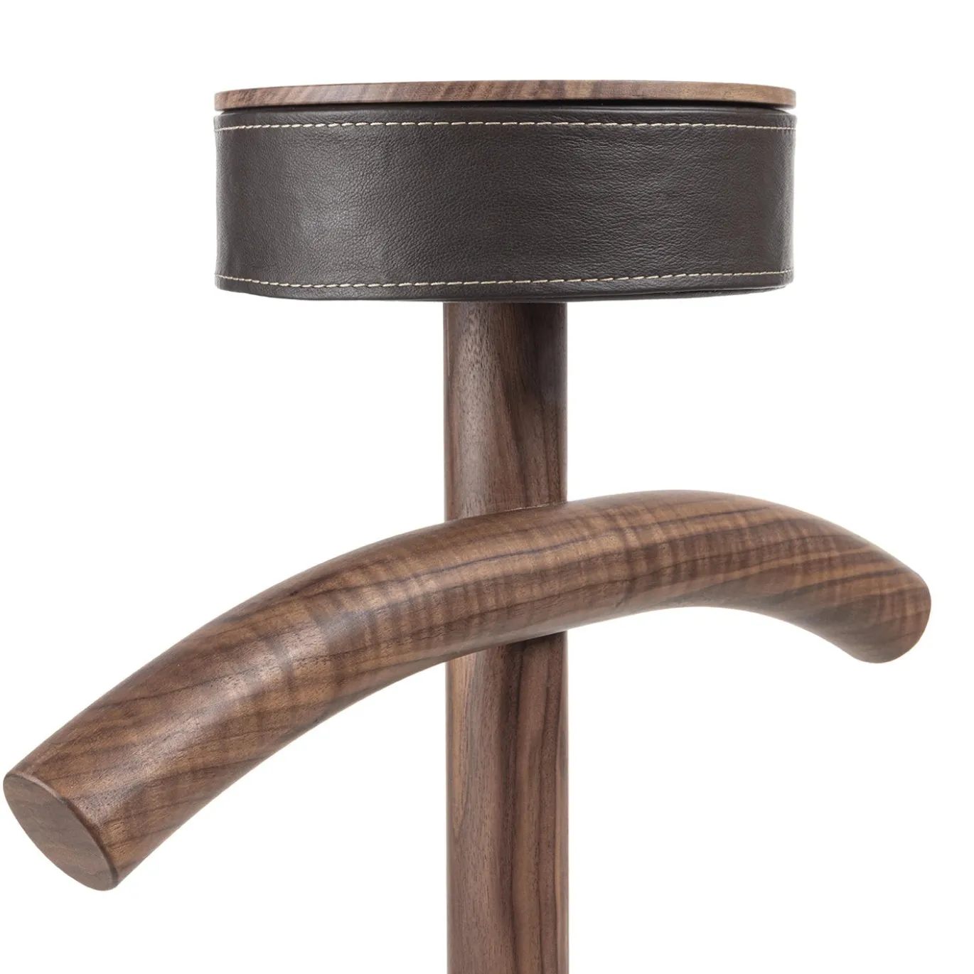 Servomuto Patrick in legno di noce con base in marmo nero