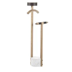 Servomuto Patrick in Legno di Rovere con Base in Marmo Bianco