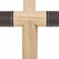 Servomuto Patrick in legno di rovere con base in marmo nero
