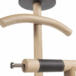 Servomuto Patrick in legno di rovere con base in marmo nero