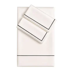 Set copripiumino BACCHETTA in cotone satinato bianco
