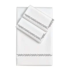 Set copripiumino Botero ricamato in cotone percalle bianco