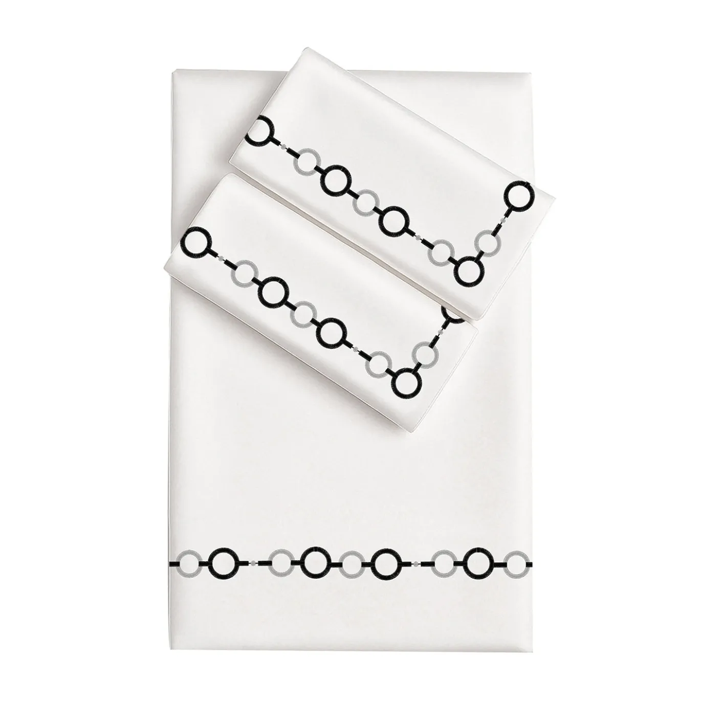 Set copripiumino ricamato Recoleta in Cotone Satinato Bianco