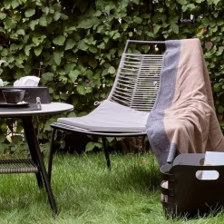 Set da 2 pezzi di coperta tortora e cintura in pelle nera