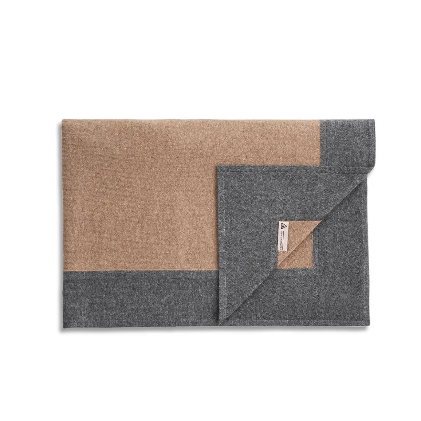 Set da 2 pezzi di coperta tortora e cintura in pelle nera