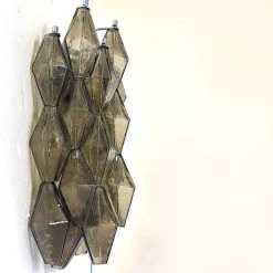 Set di 2 applique da parete in vetro fumé Poliedri