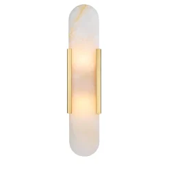Set di 2 Applique Metropolitan a 2 Luci in Onice Bianco