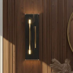 Set di 2 Appliques da Parete Lama di Luce in Bronzo