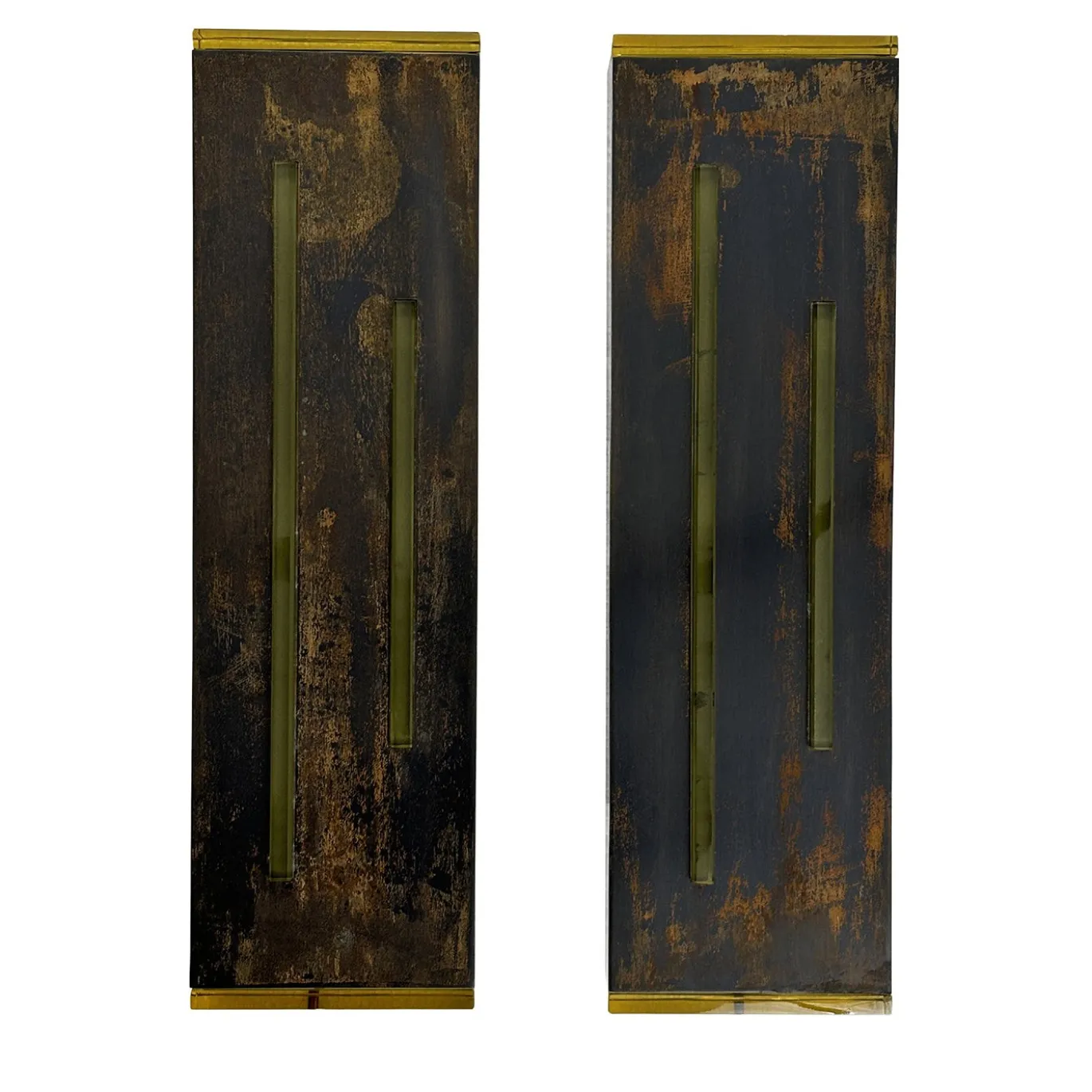 Set di 2 Appliques da Parete Lama di Luce in Bronzo
