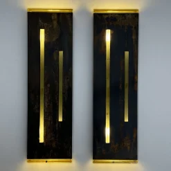 Set di 2 Appliques da Parete Lama di Luce in Bronzo