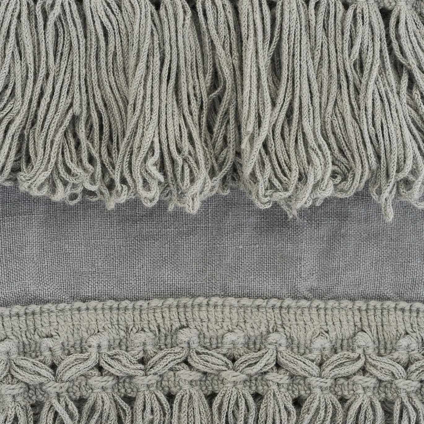 Set di 2 asciugamani in lino blu chiaro con lunghe frange