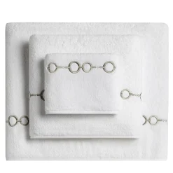 Set di asciugamani ricamati Recoleta in Cotone Spugna Bianco