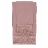 Set di asciugamani rosa vintage con frangia lunga