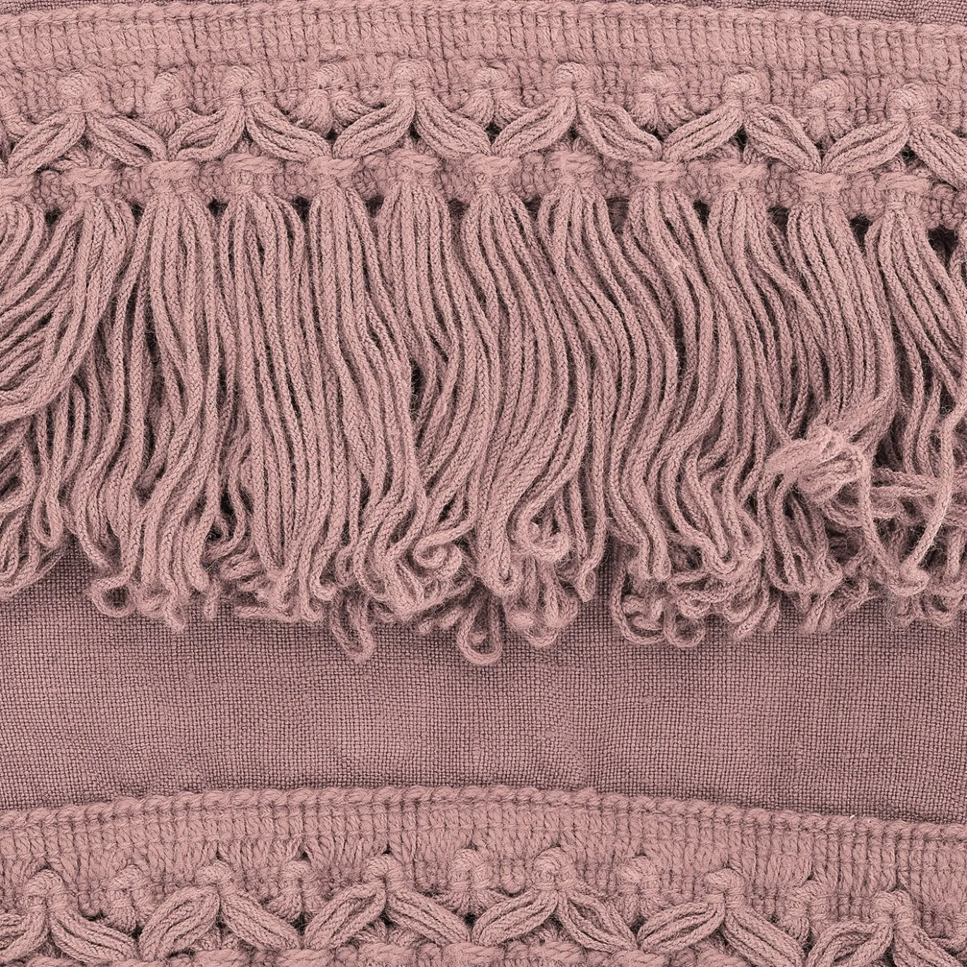 Set di asciugamani rosa vintage con frangia lunga