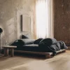 Set di biancheria da letto Anthracite in lino puro con copripiumino king