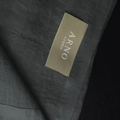 Set di biancheria da letto Anthracite in lino puro con copripiumino king