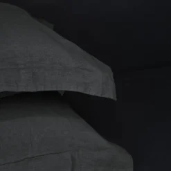 Set di biancheria da letto Anthracite in lino puro con copripiumino king
