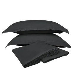 Set di biancheria da letto Anthracite in lino puro con copripiumino king