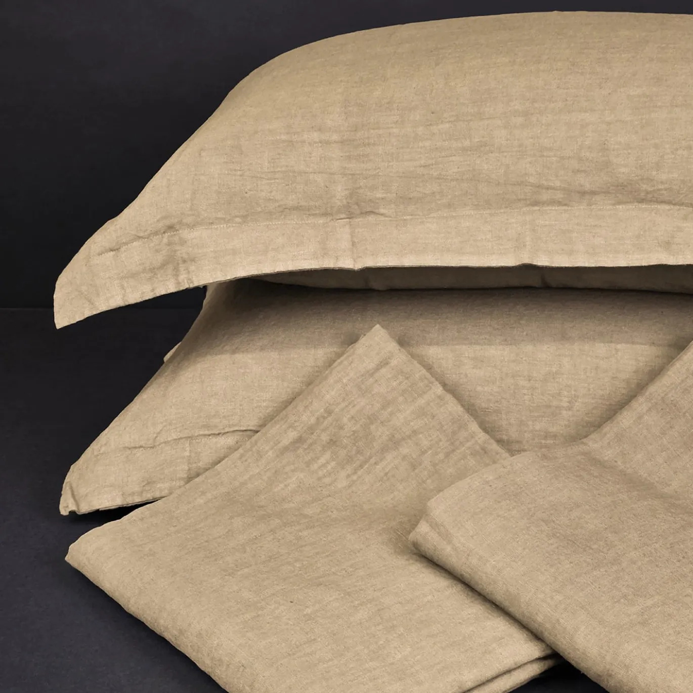 Set di biancheria da letto Dune Beige in lino puro