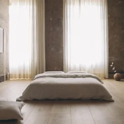 Set di biancheria da letto Ivory in lino puro con copripiumino king