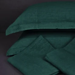 Set di biancheria da Letto Lagoon Green in Lino Puro