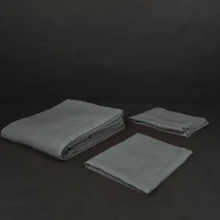 Set di biancheria da letto Mist Grey in lino puro