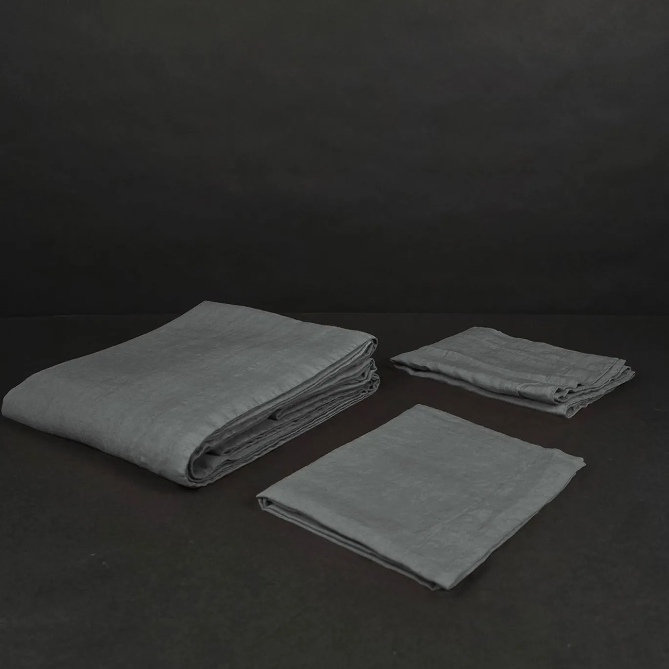 Set di biancheria da letto Mist Grey in lino puro