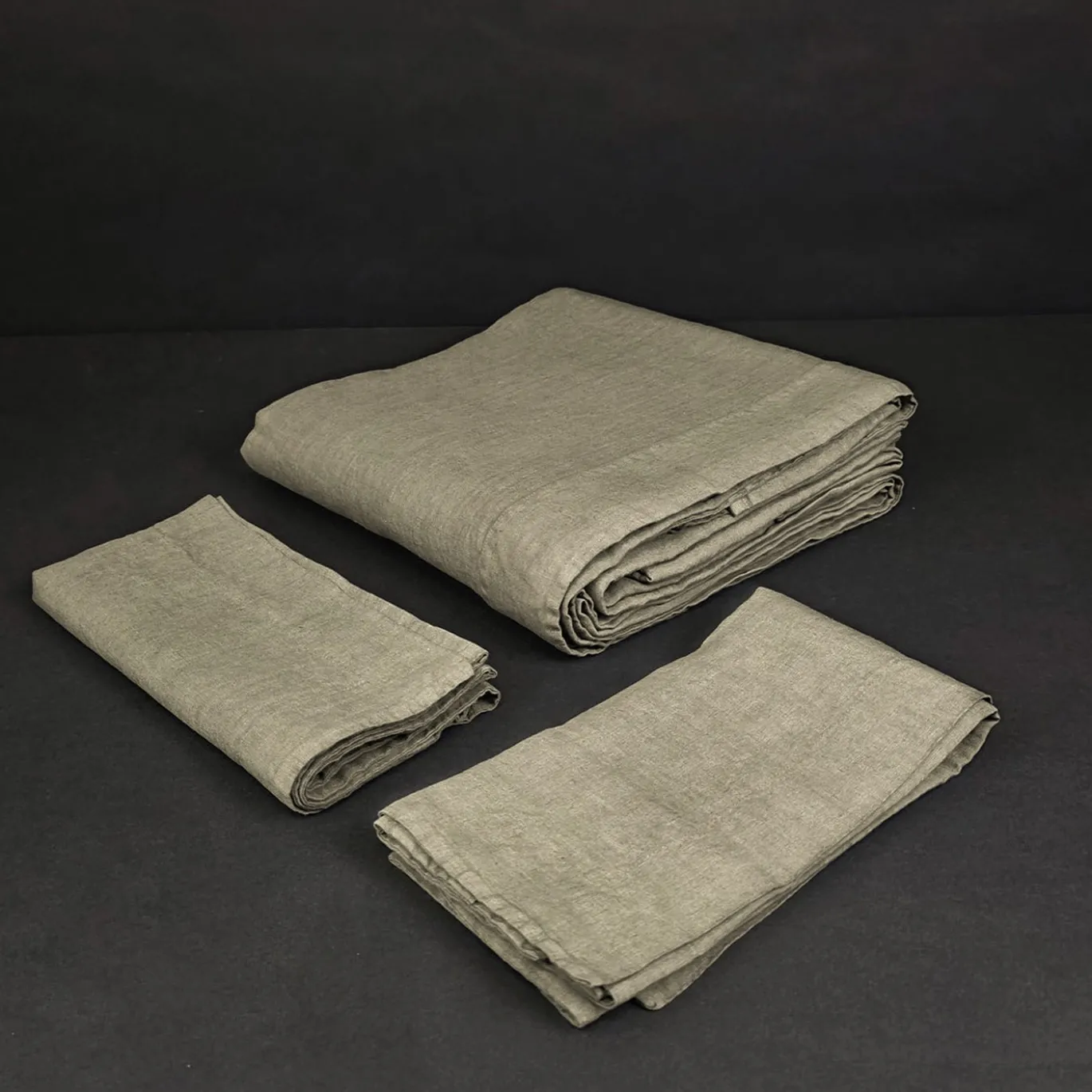 Set di biancheria da letto Sand in lino puro con copripiumino king