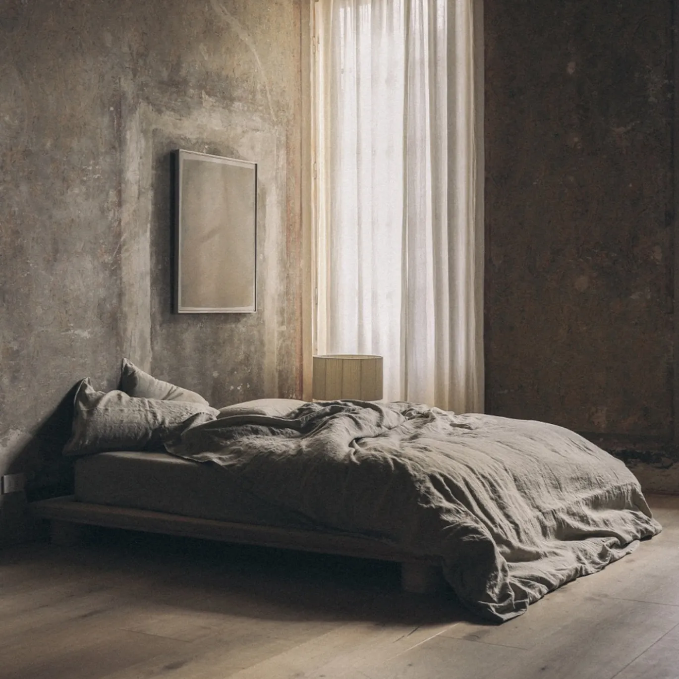 Set di biancheria da letto Sand in lino puro con copripiumino king